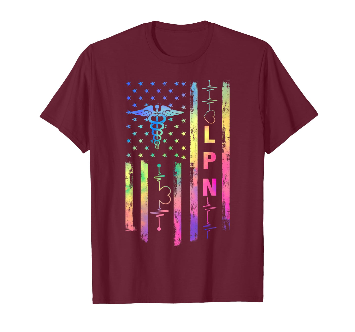LPN USA United States American Flag Patriotic T-Shirt