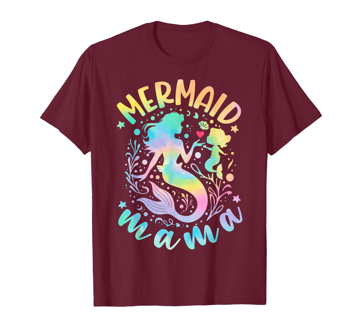 Cute Sea Mermaid Mom Mother’s Day Tie Dye Mermaid Mama T-Shirt