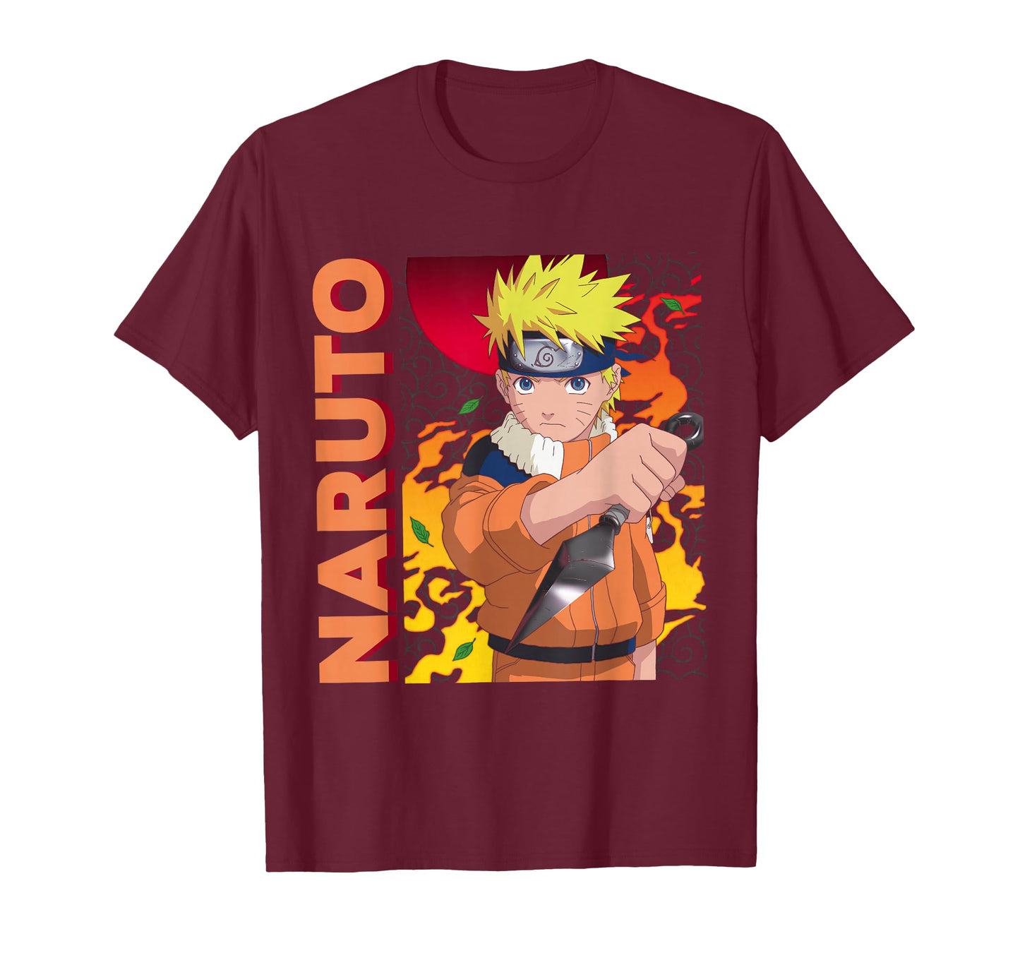 Naruto Main Character On Elemental Background T-Shirt