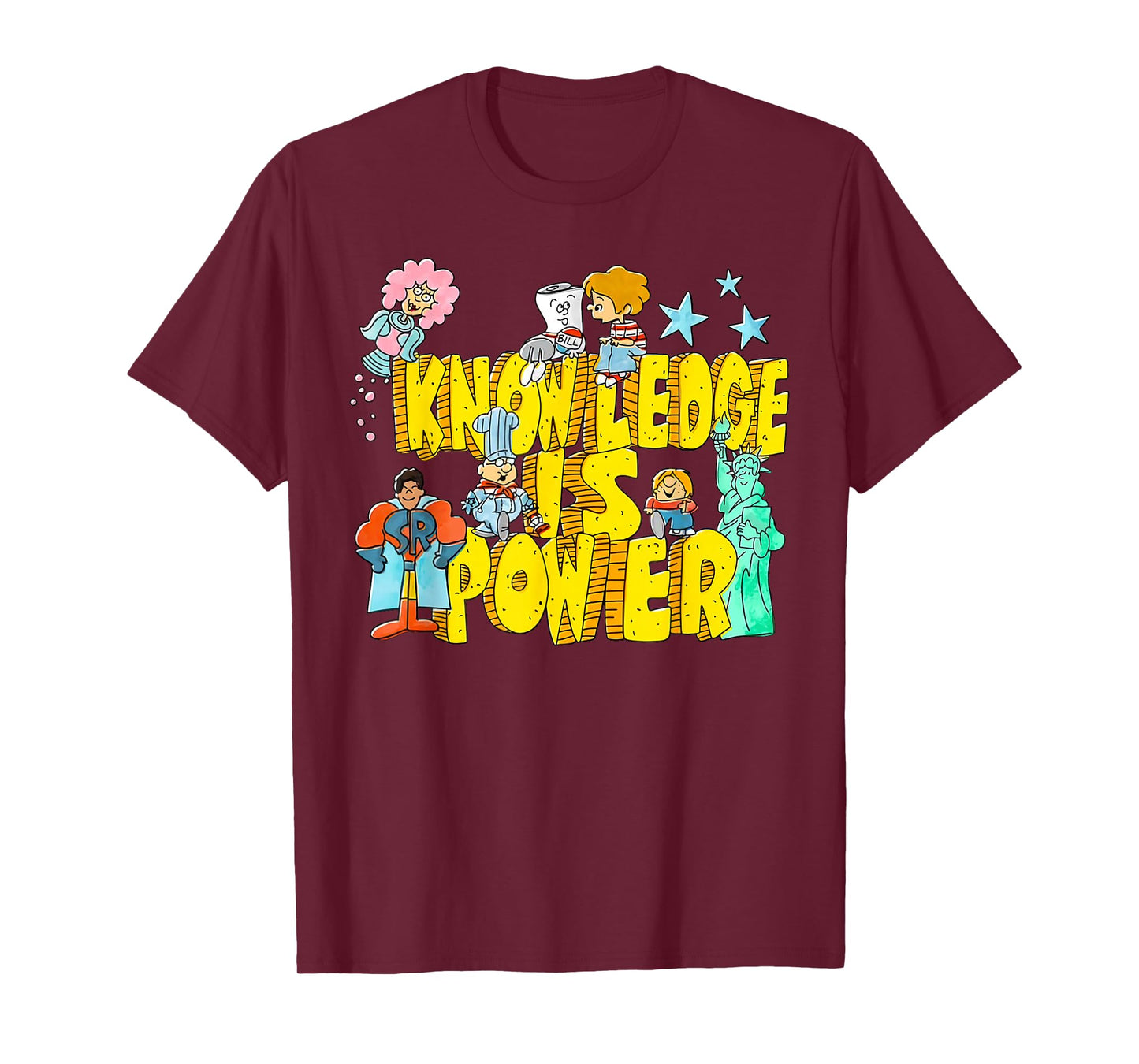 Knowledge Is Power Womens Graphic Kids Humor Teacher Gift T-Shirt
