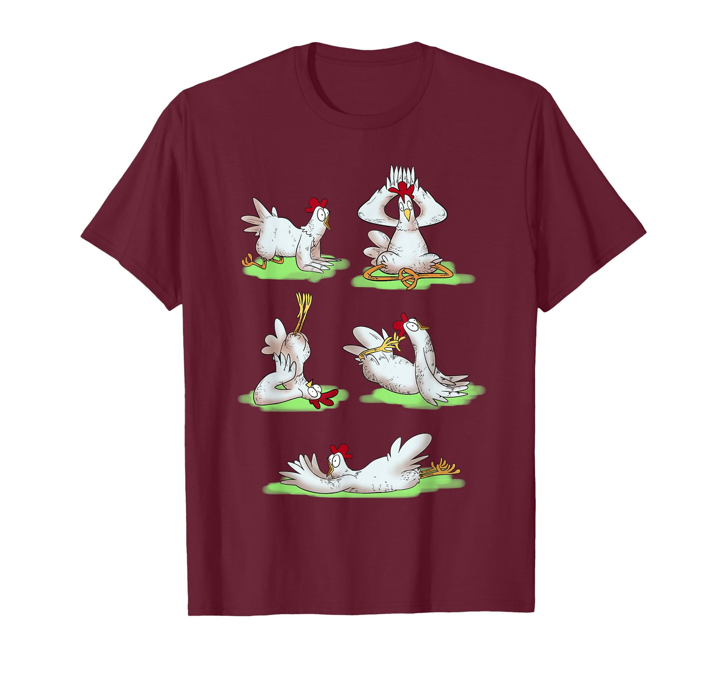 Funny Chicken Yoga Figures T-Shirt