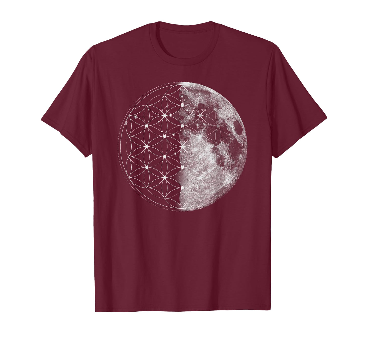 The Dharma Store - Flower of Life Moon - Sacred Geometry T-Shirt