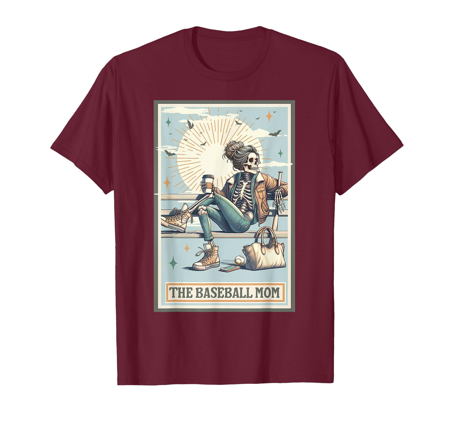 The Baseball Mom Skeleton Tarot, Baseball Mama Mother's Day T-Shirt