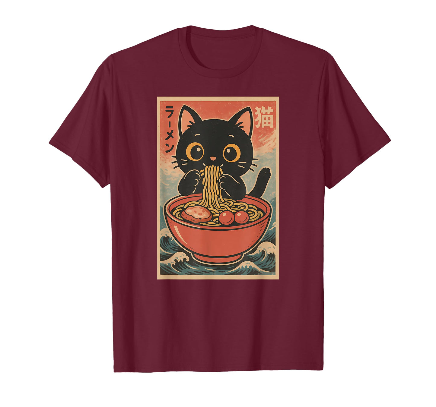 Cute Ramen Cat Japanese Retro Kawaii Noodle Anime Lover Gift T-Shirt