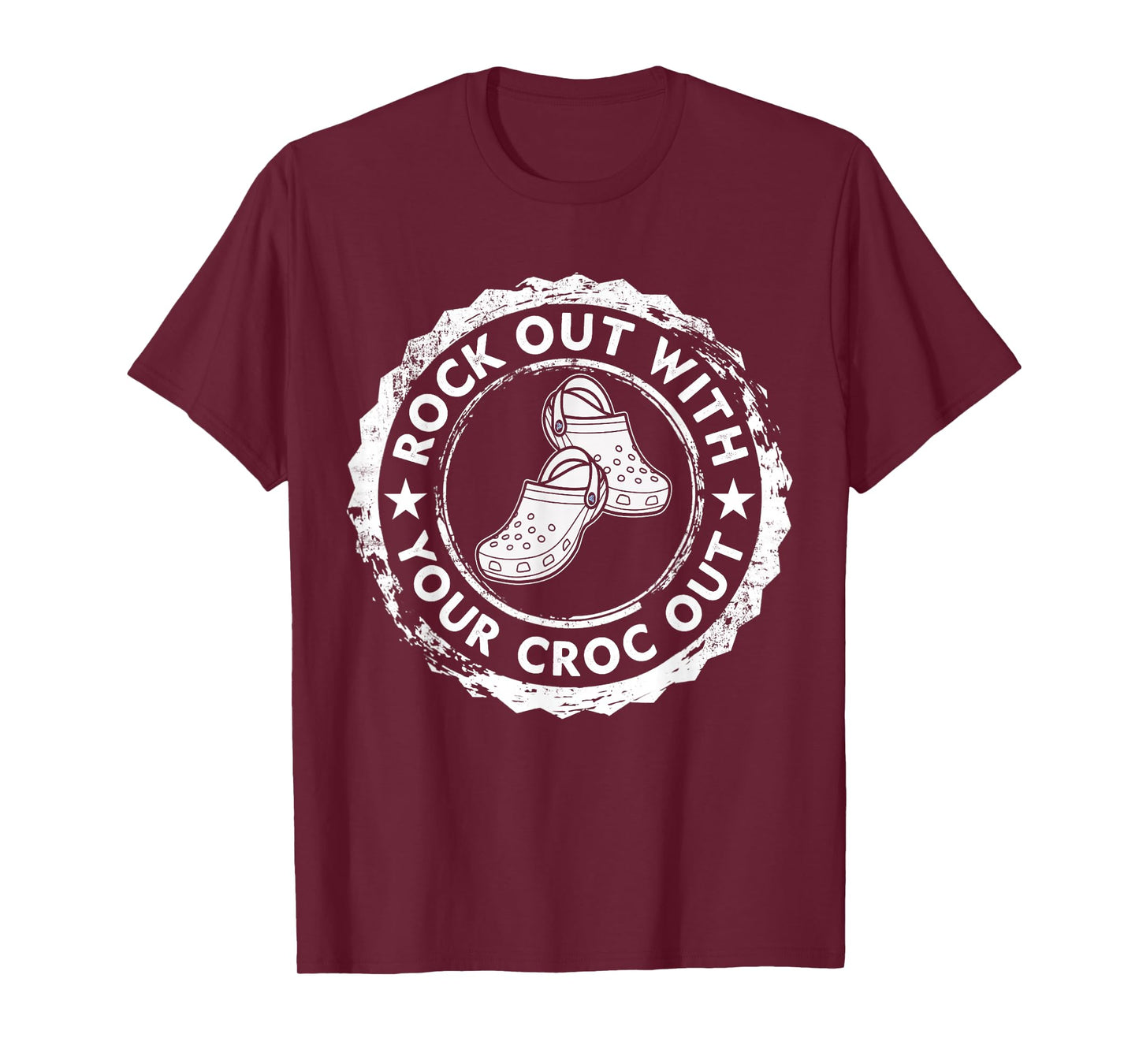 Distressed Retro Rock Out With Your Croc Out Nurse Tee T-Shirt