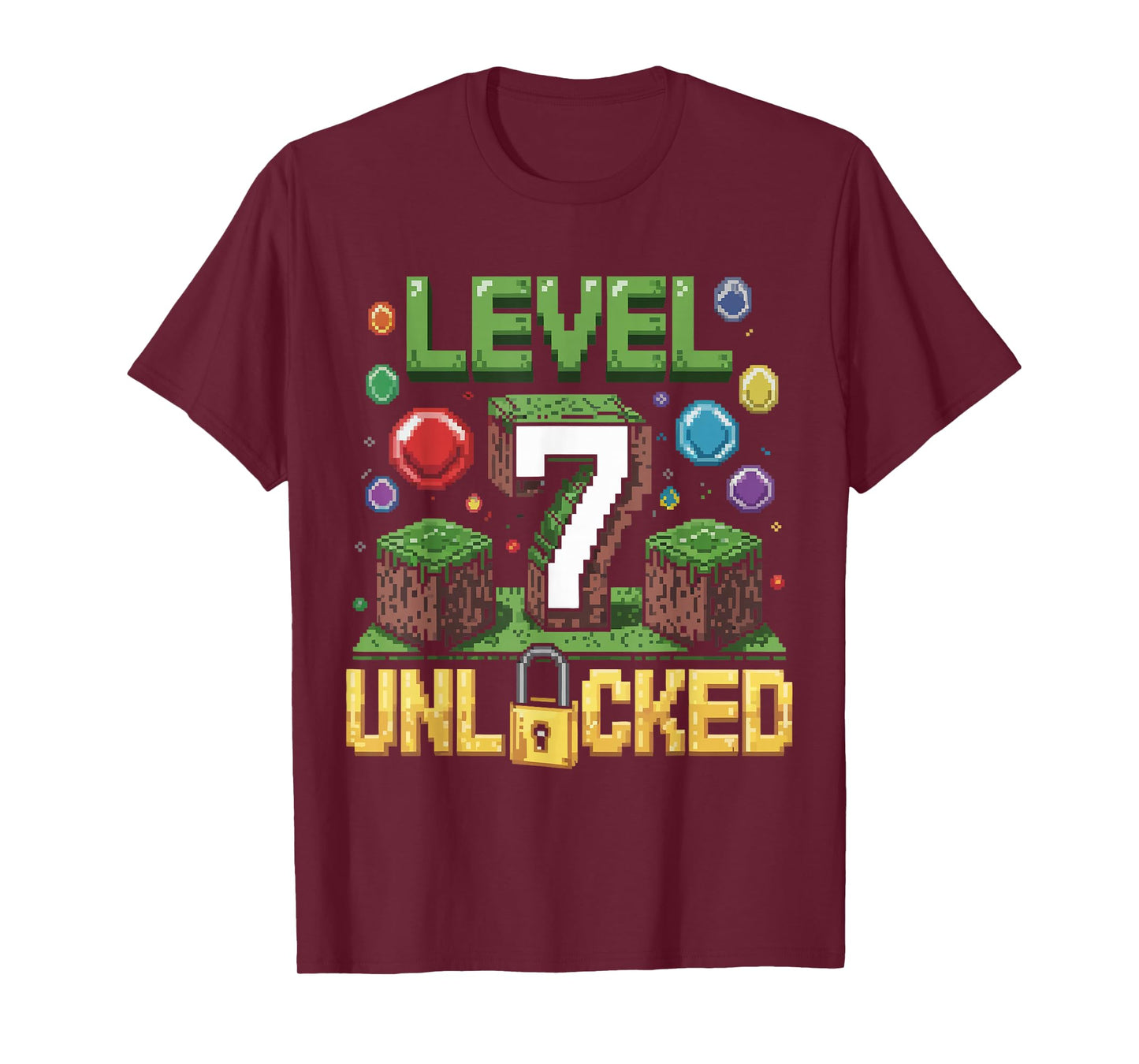 Birthday Children Shirt Level 7 Unlocked Games T-Shirt