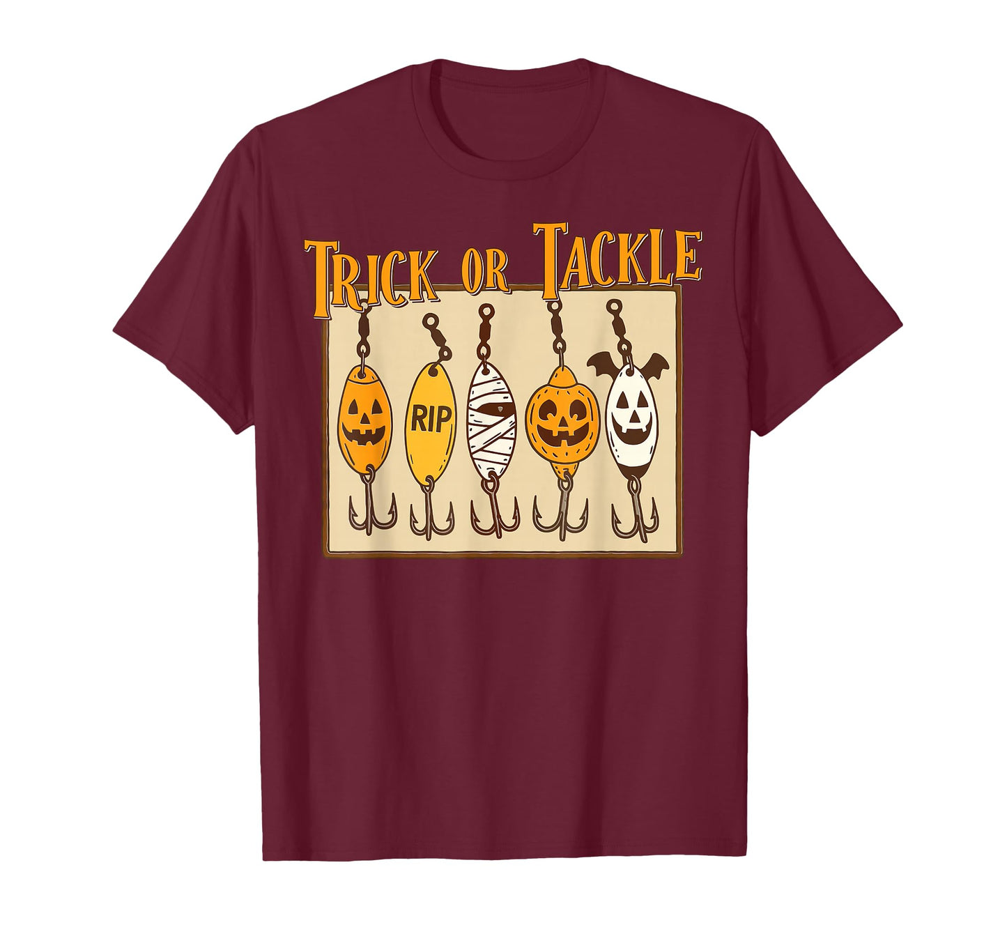 Trick or Tackle Halloween Funny Fishing Lures Spooky Angler T-Shirt