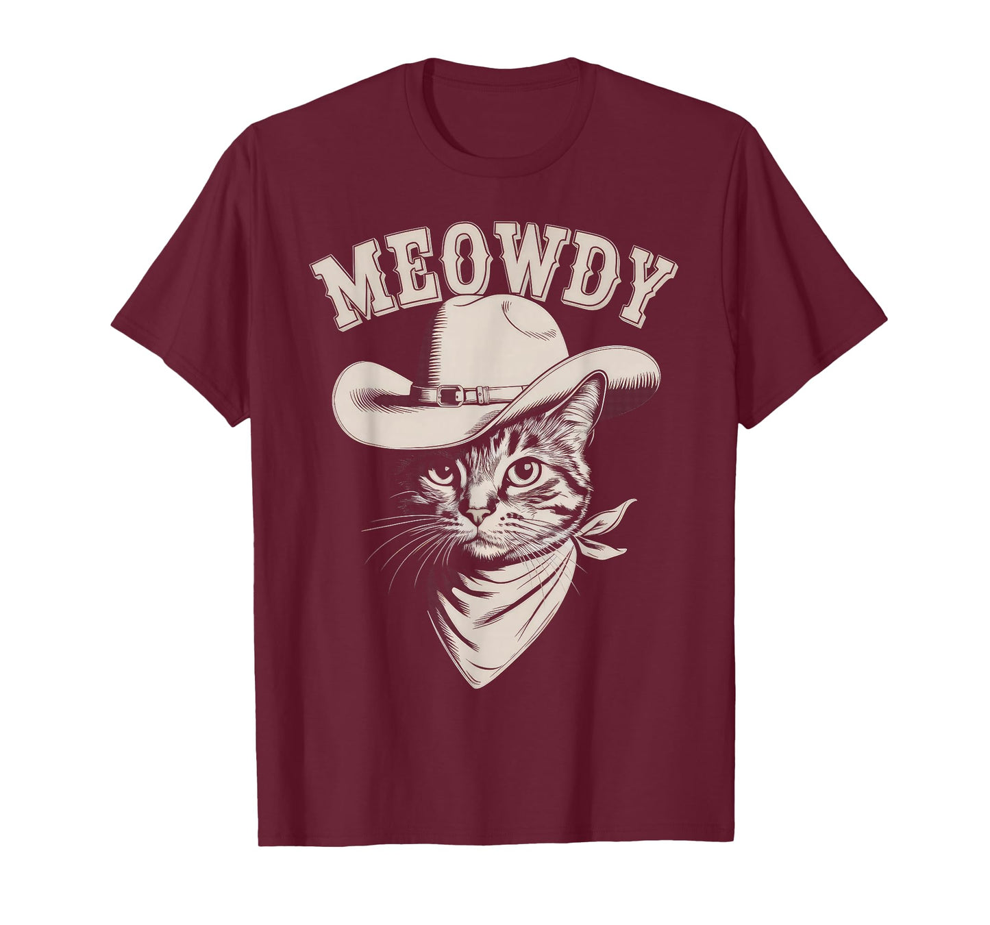 Meowdy Cat Funny Cowboy Western Graphic Cat Lady Cat Dad T-Shirt
