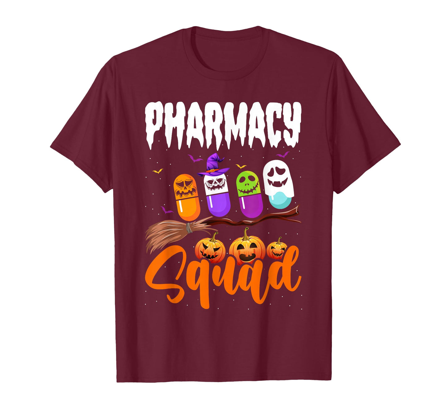 Funny Pills Pharmacy Squad Pharmacist Technician Halloween T-Shirt