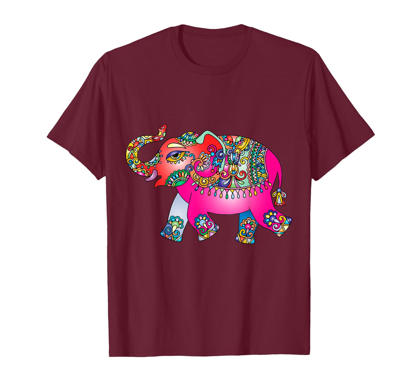 Colorful Indian Elephant Tribal - Mandala Art - Yoga Namaste T-Shirt
