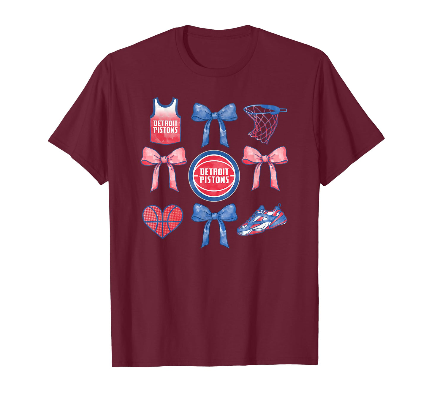 NBA Detroit Pistons Bow Grid T-Shirt