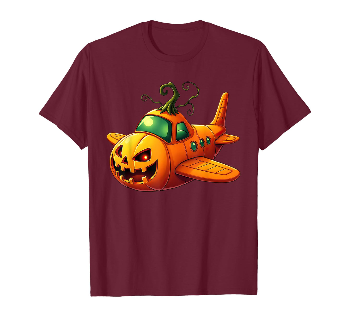 Funny Airplane Pumpkin Pilot Lovers Halloween Mens Boys Kids T-Shirt