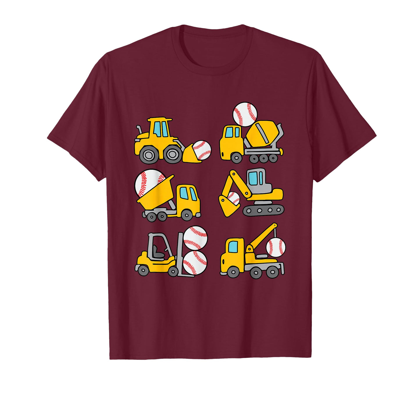 Baseball Diggers Kids Construction Trucks Toddler Boys T-Shirt