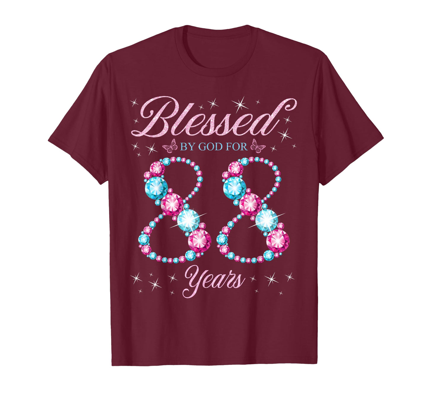 Blessed By God For 88 Years Old 88th Birthday Woman Queen T-Shirt