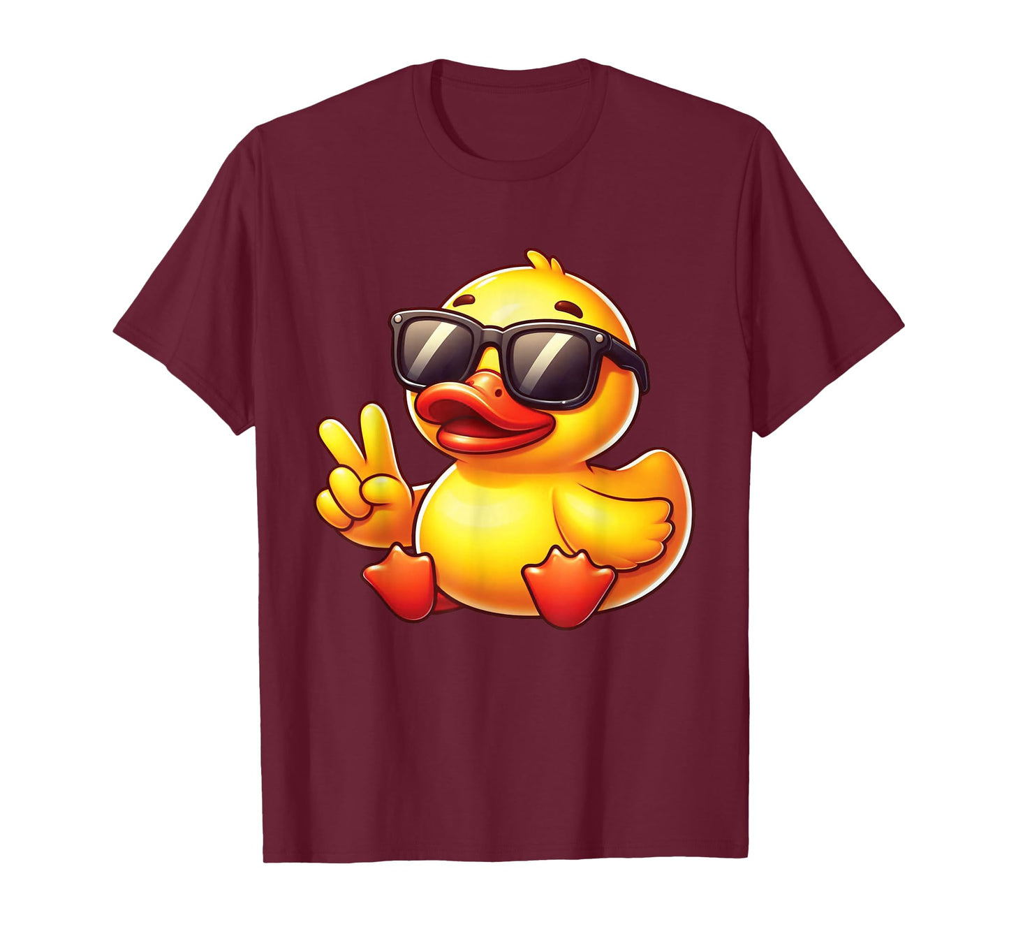 Cool Retro Yellow Rubber Duck in 70s 80s Funny Duck T-Shirt