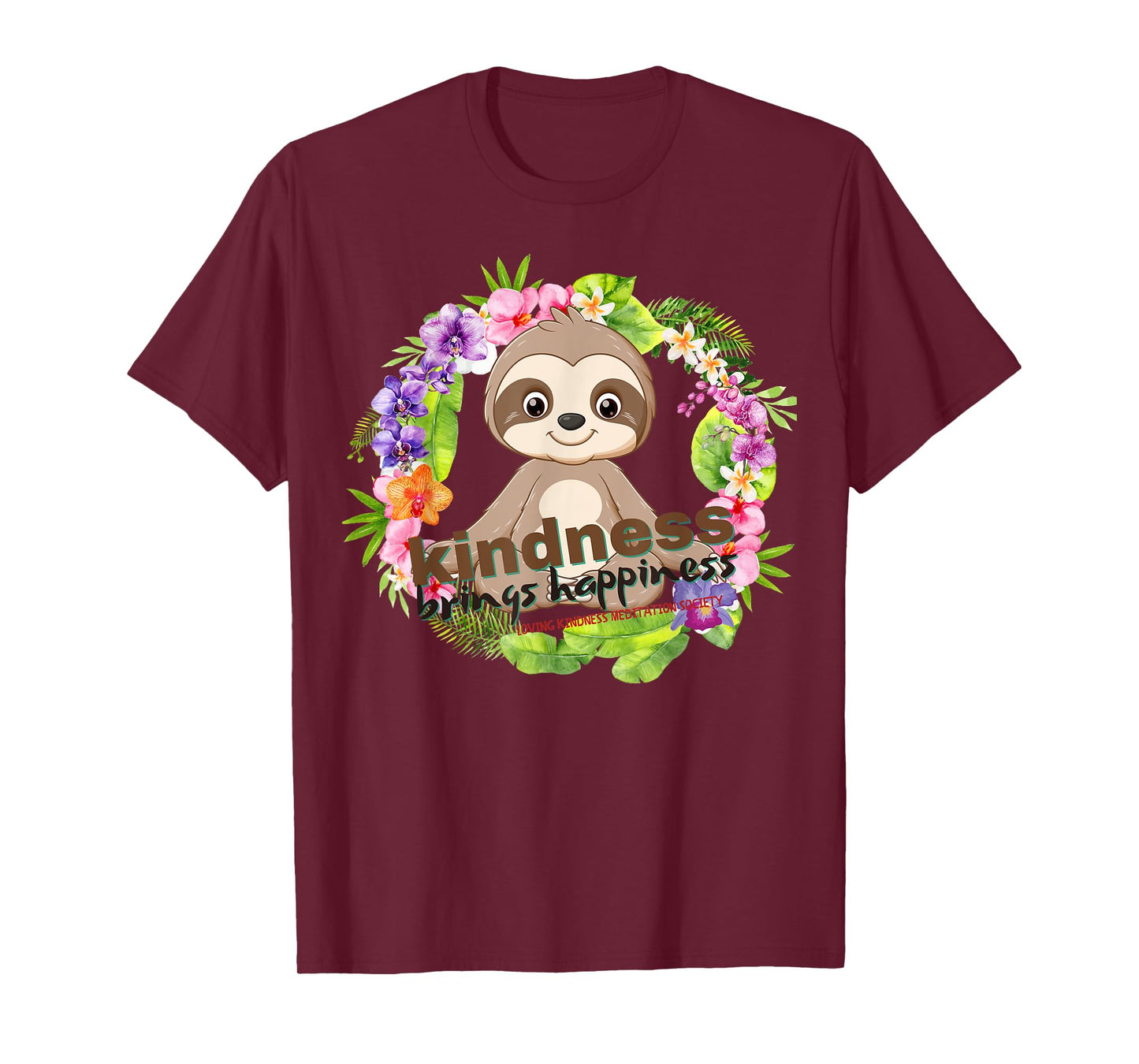 Zen Meditating Sloth Breathe Mindfulness Compassion Kindness T-Shirt