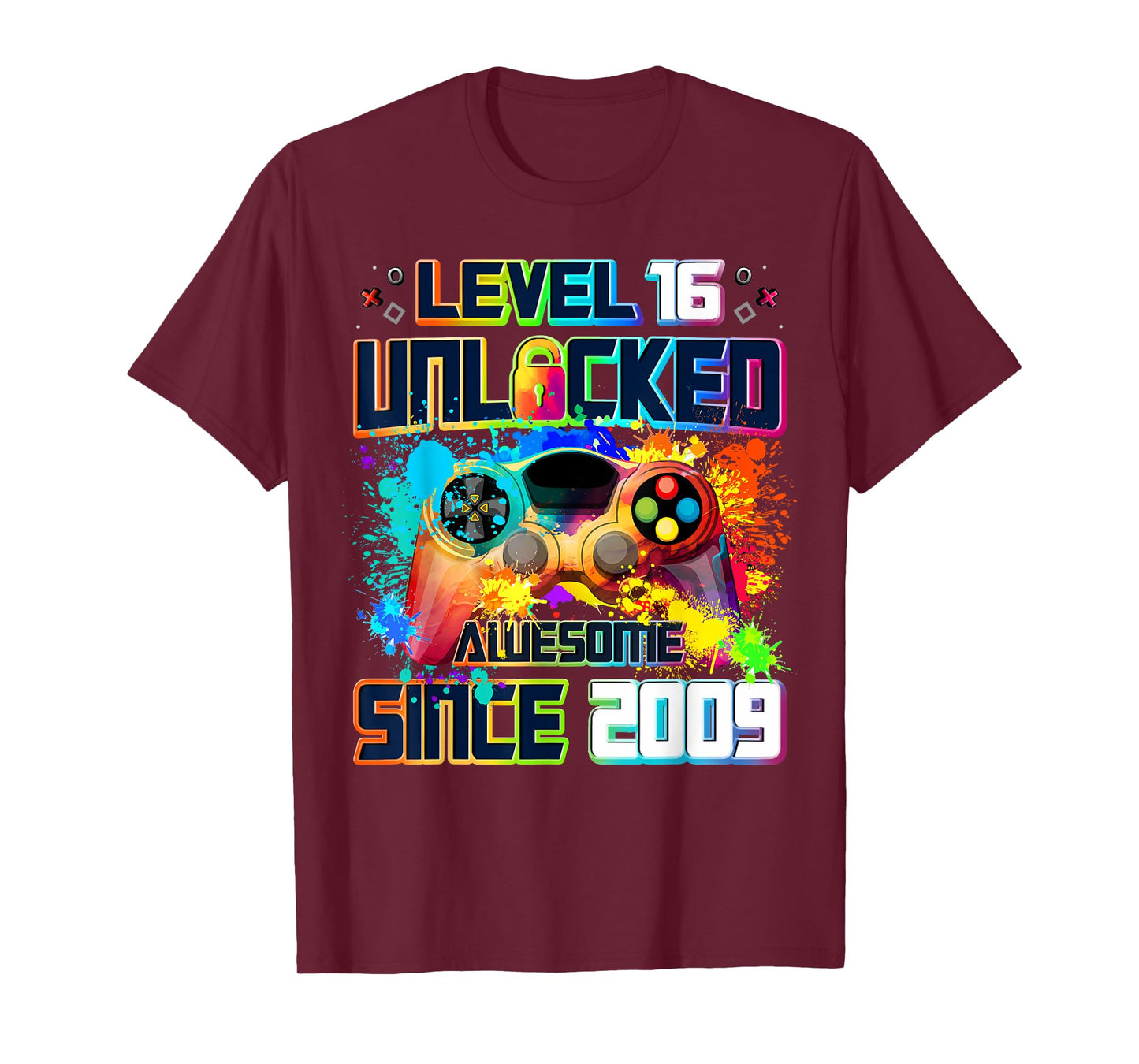 Level 16 Unlocked 16 Year Old Video Gamer 16th Birthday Gift T-Shirt