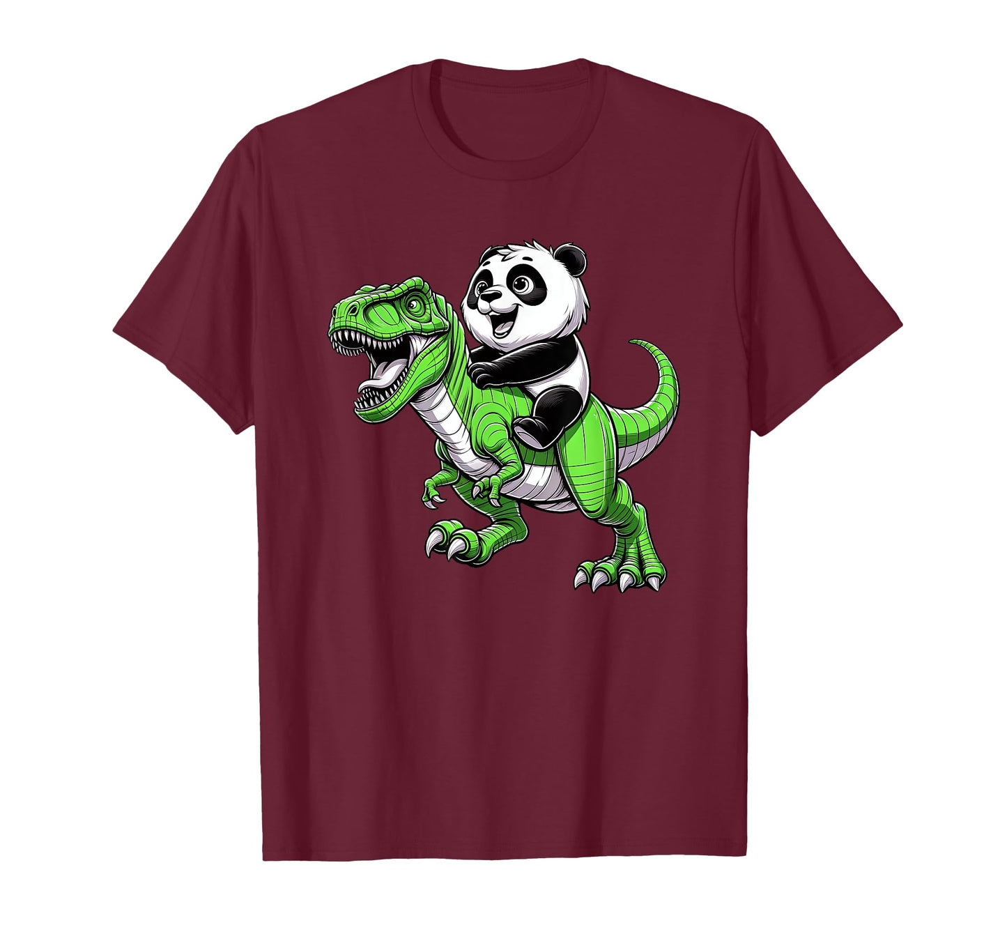 Cute T rex Panda Funny Riding Dinosaur Boys Girls Kids T-Shirt