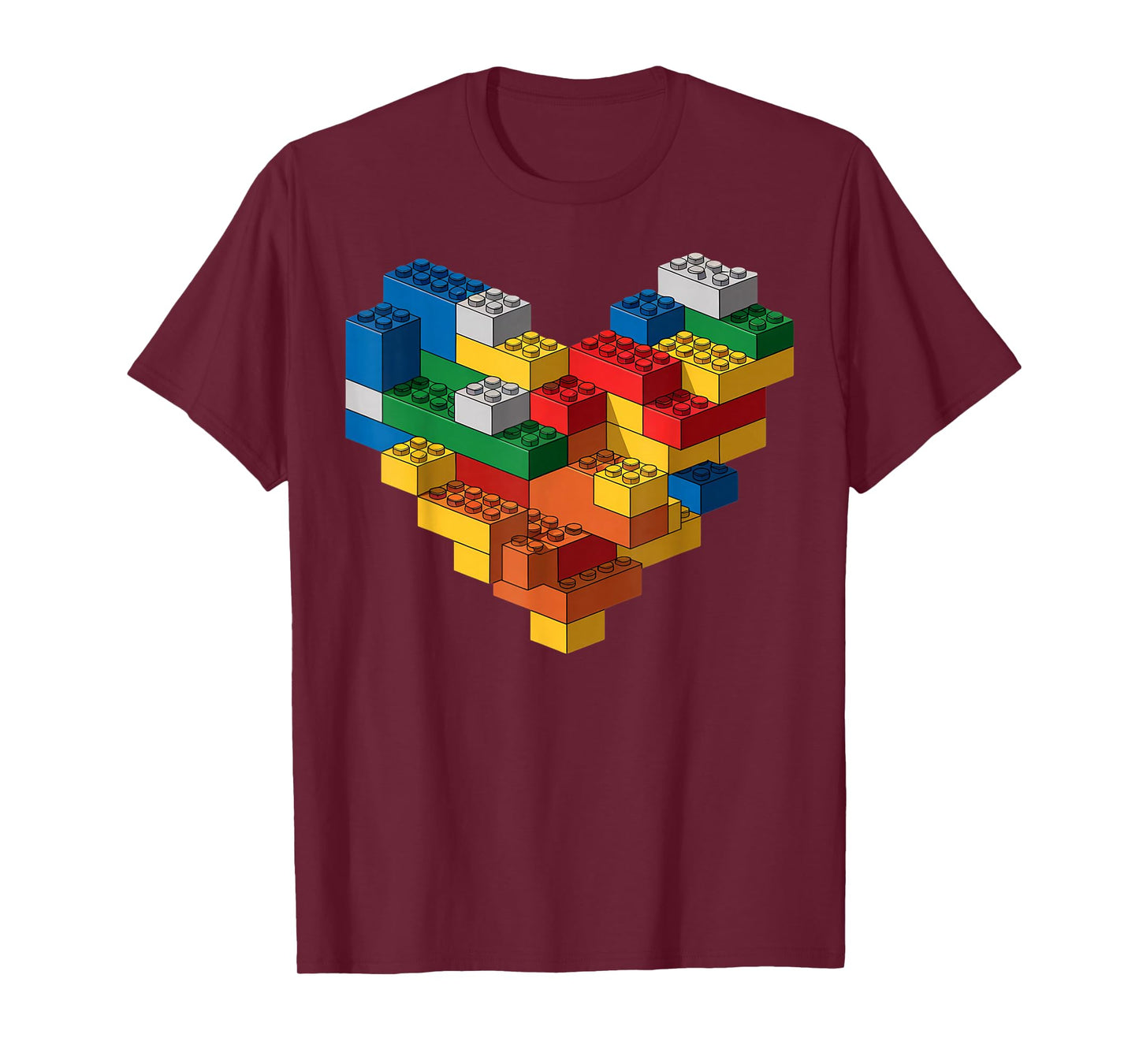 Kids Brick Builder Bricks Heart Building Blocks T-Shirt