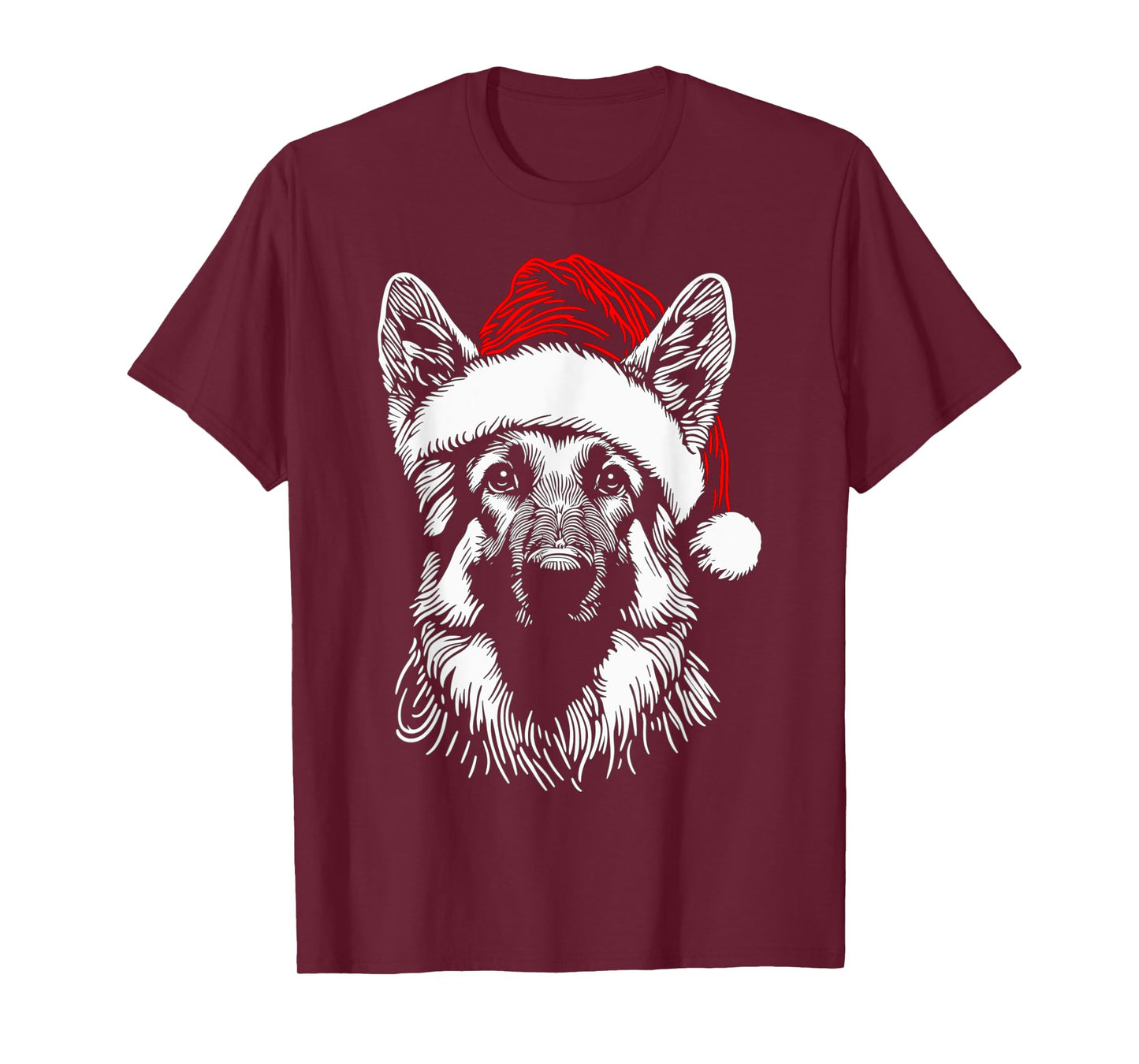 German Shepherd Santa Hat Christmas Xmas Pajama Women Mom T-Shirt