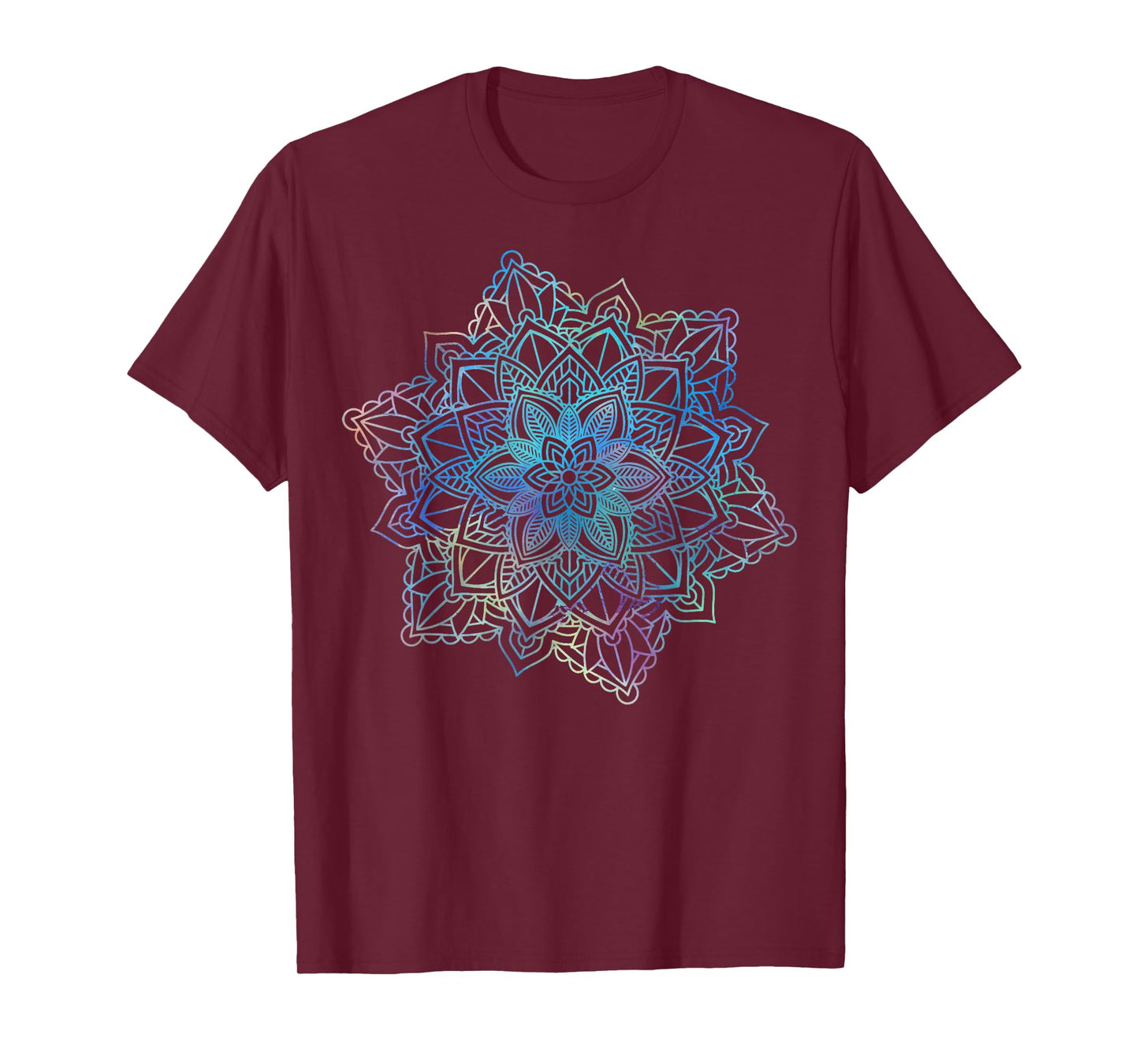 Watercolor Mandala Sacred Fractal Geometry Art Good Vibe T-Shirt