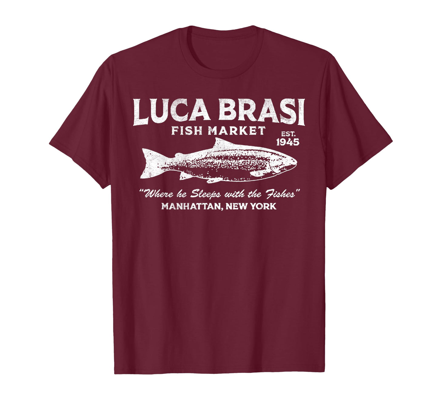 Vintage Luca Brasi Fish Market Retro Fishing T-Shirt
