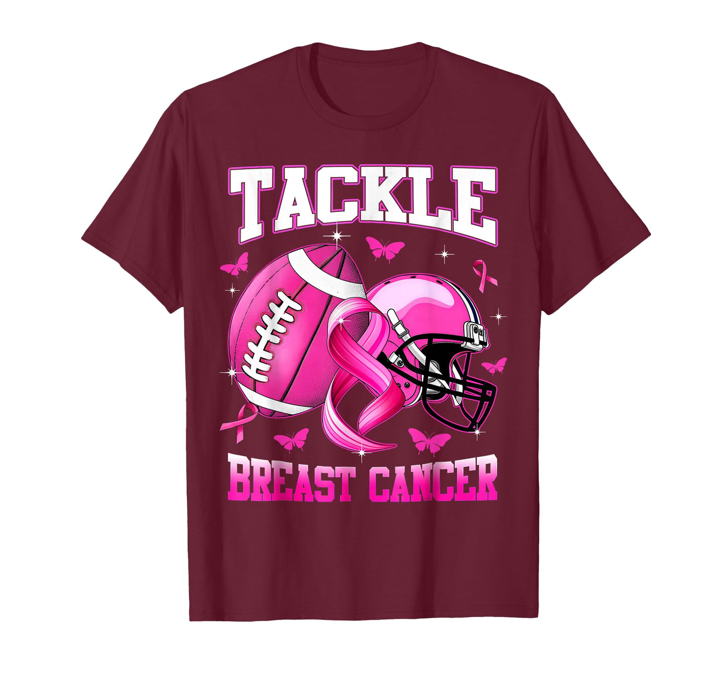 Tackle Breast Cancer Awareness American Football Womens T-Shirt