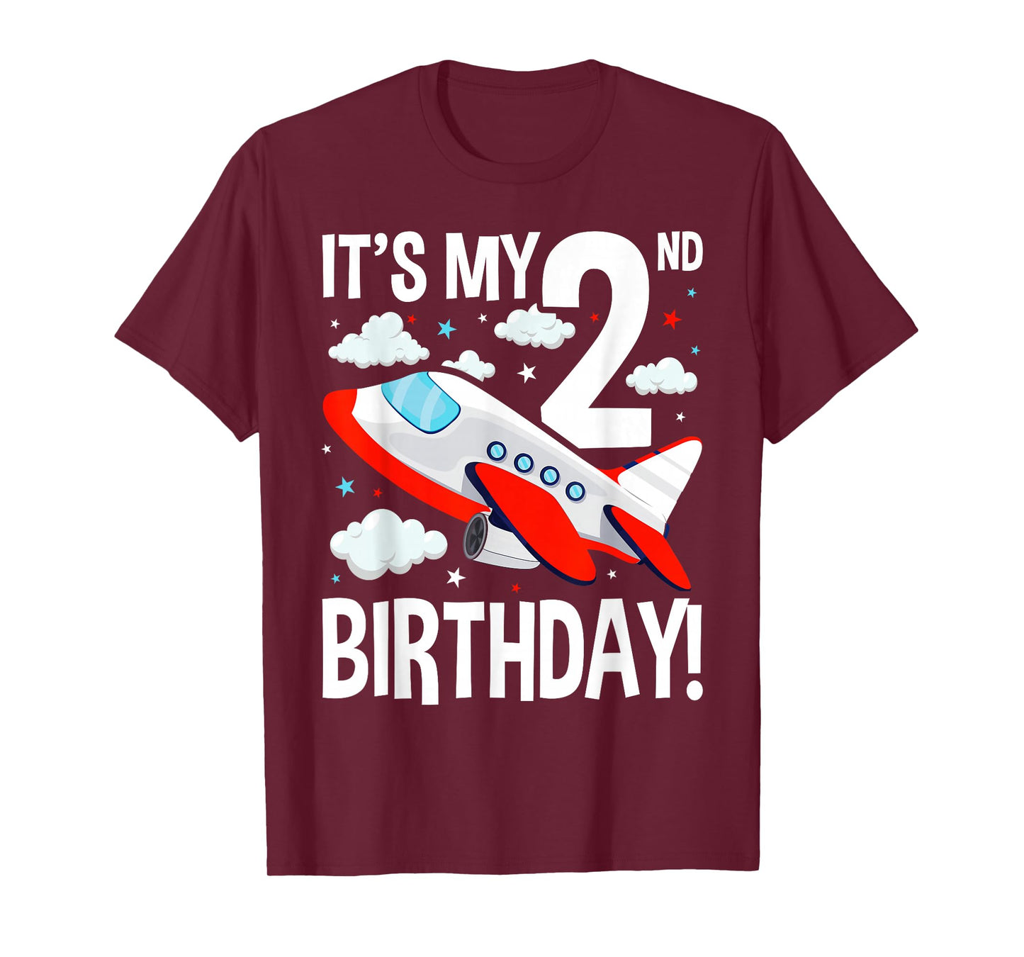 Kids 2nd Birthday Airplane Theme Party Outfit Toddler T-Shirt