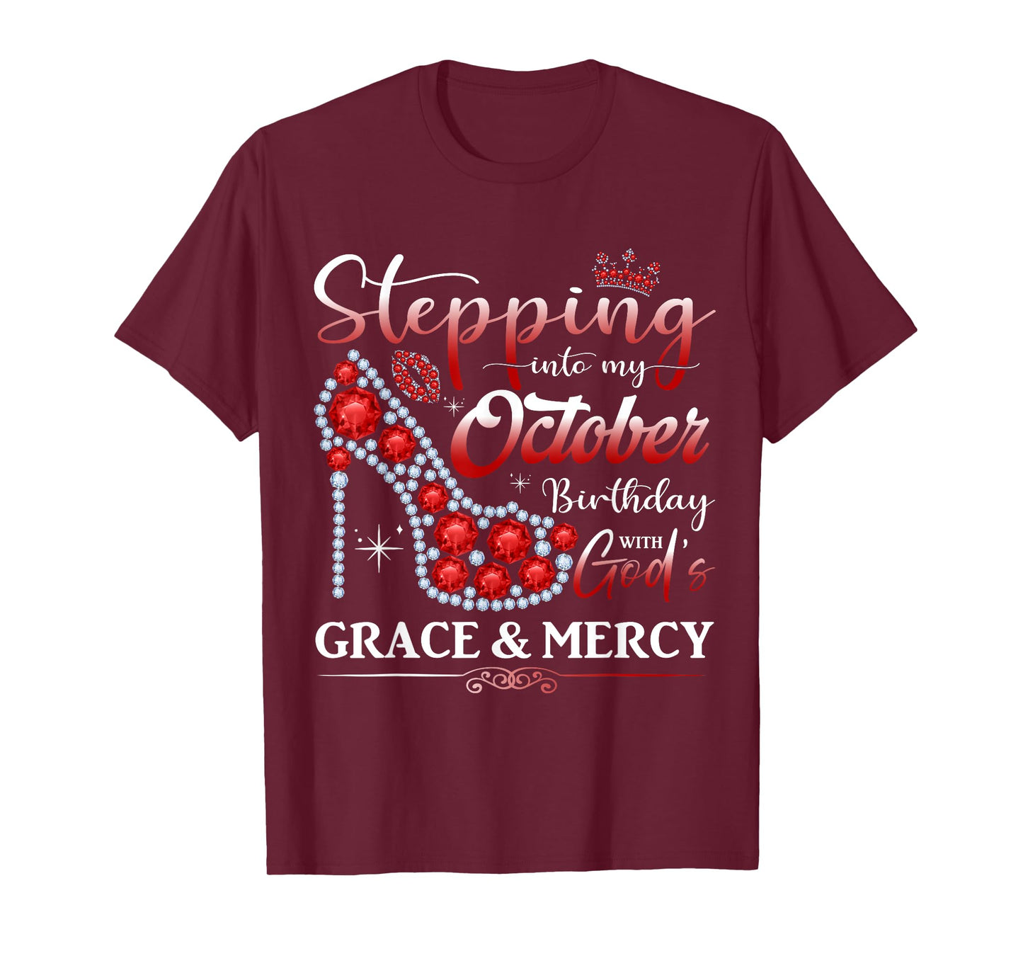 Stepping into My October Birthday Women Girls Ladies Funny T-Shirt