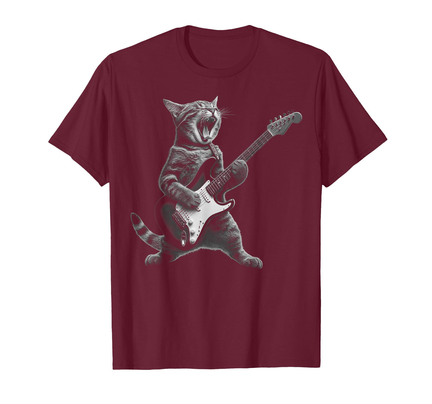 Funny Cat Playing Guitar Rock and Roll Gifts Men Women Kid T-Shirt