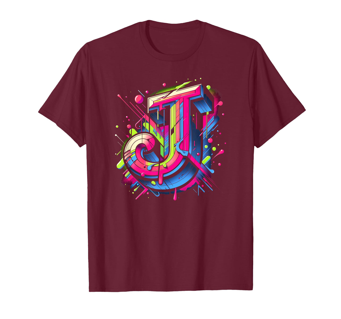 Initial Name Letter J Alphabet In Graffiti Art Style T-Shirt