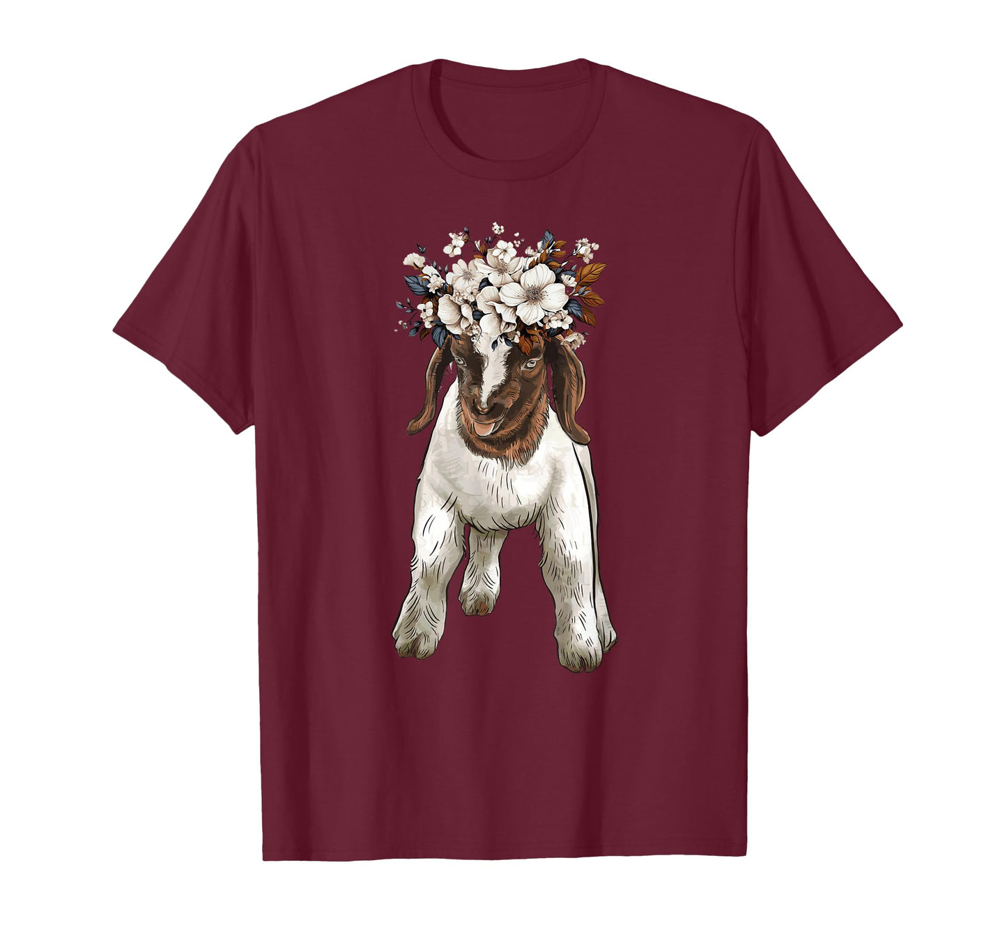 Boer goat with flower, show boer baby goat T-Shirt