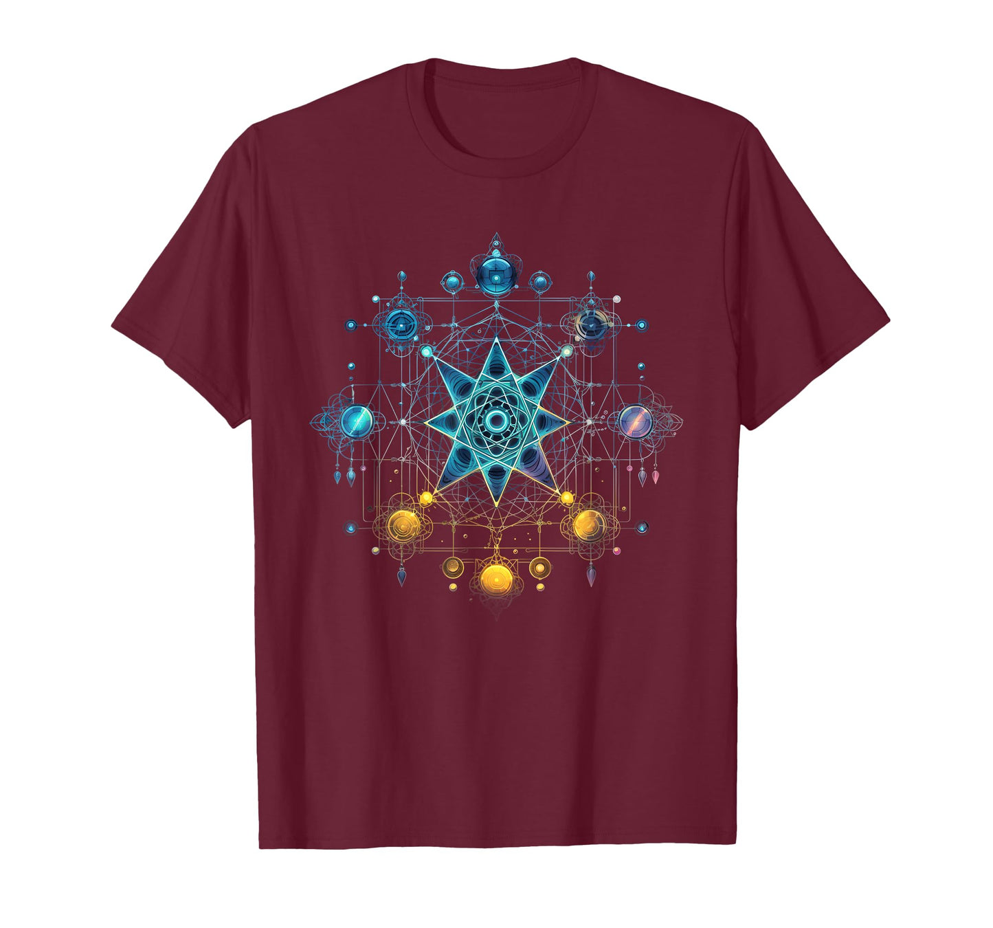 Sacred Geometry Flower of Life Metatron's Cube T-Shirt