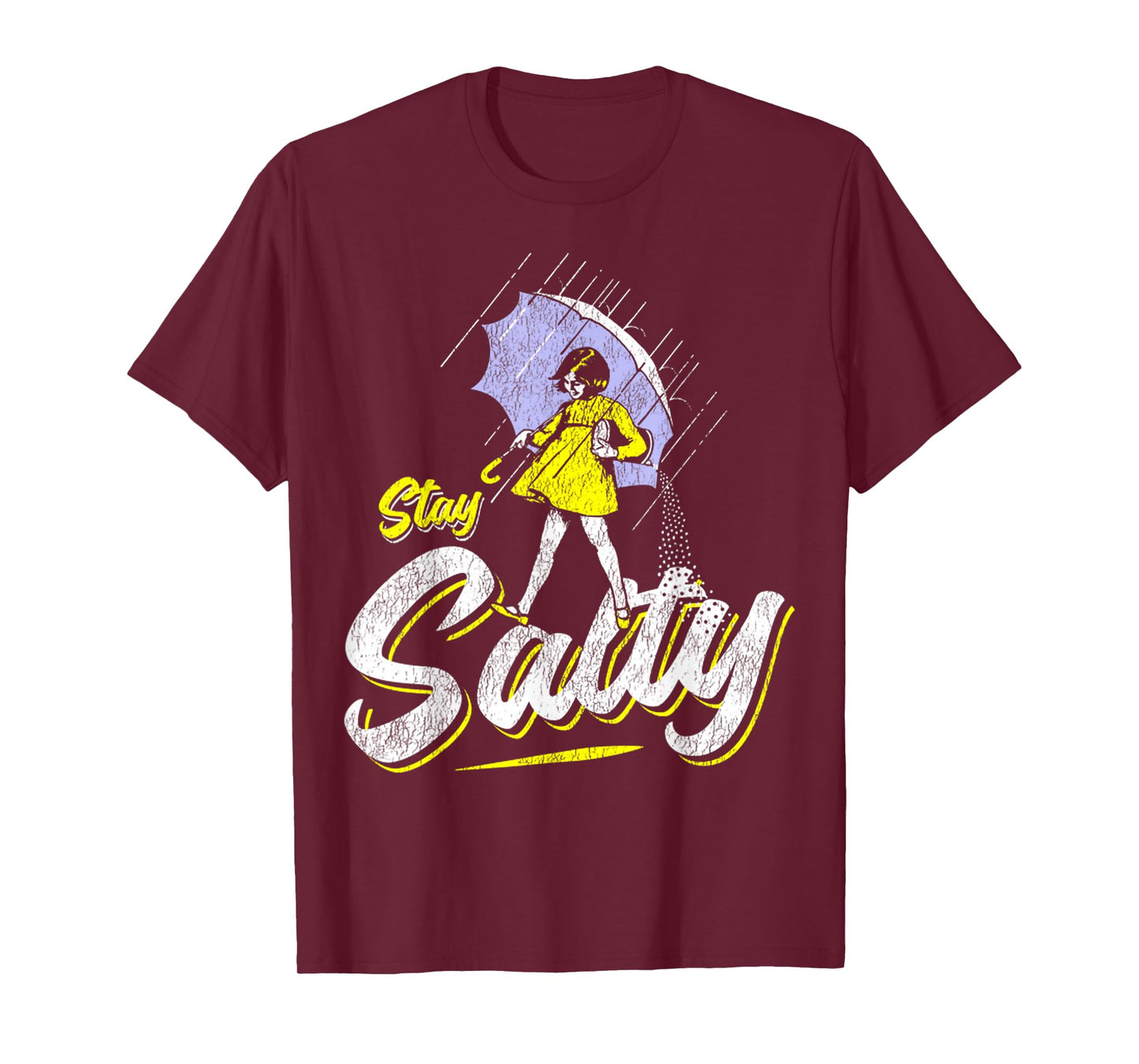 Vintage Salty Meme All These Flavors Girl holding Umbrella T-Shirt