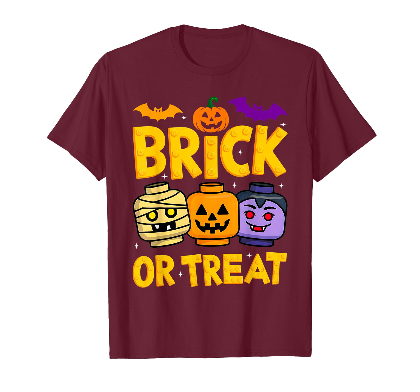 Brick or Treat Halloween Master Builder Blocks Building Kids T-Shirt