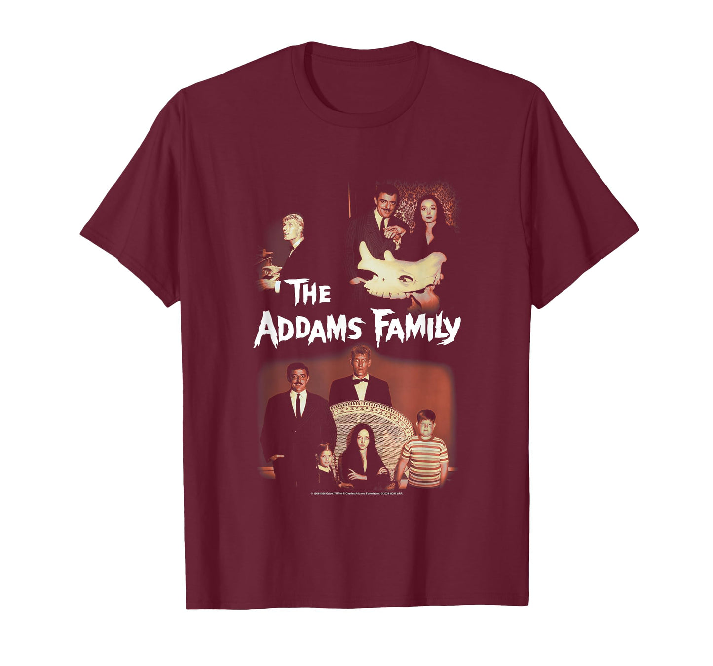 The Addams Family Vintage Split Panel Family Portraits T-Shirt
