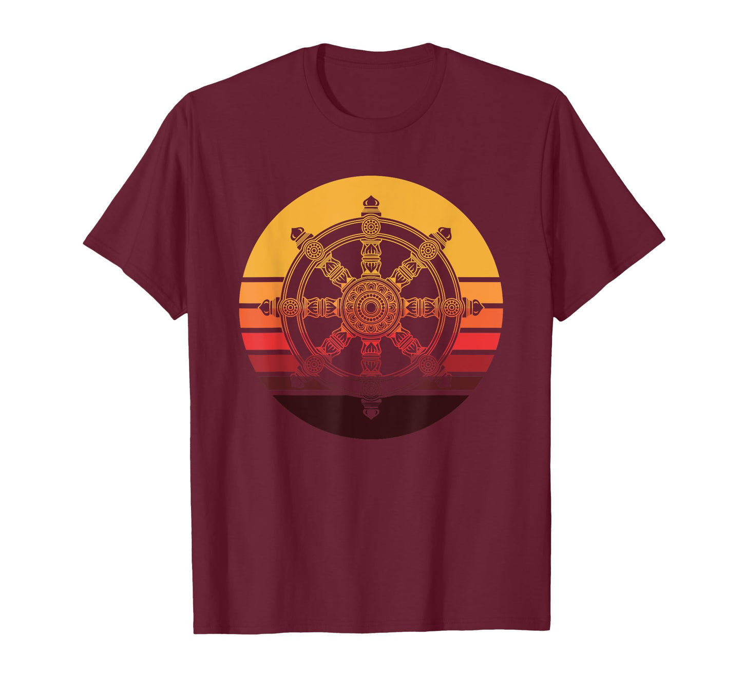 Retro Dharmachakra Hindu Sanskrit Buddhist Dharma Wheel T-Shirt