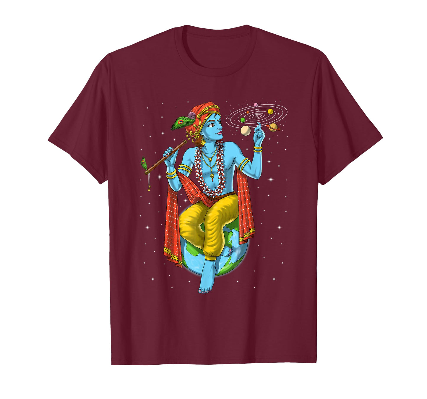 Lord Krishna Hindu God Hinduism Spiritual Yoga Meditation T-Shirt