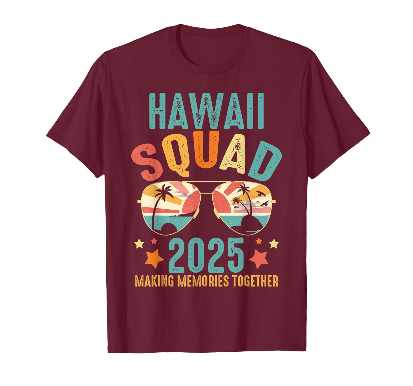 Hawaii Squad 2025 Funny Groovy Reunion Friends Trip Match T-Shirt