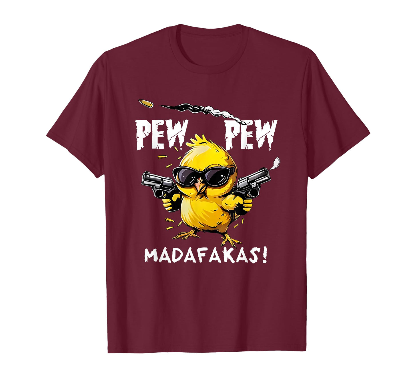 Bird Print Relax Fit Sweatshirt Unisex-Adults T-Shirt Black Small Pew Pew Madafakas Funny Chicken Rooster Bird Sarcasm Joke Irony Gift Recipients