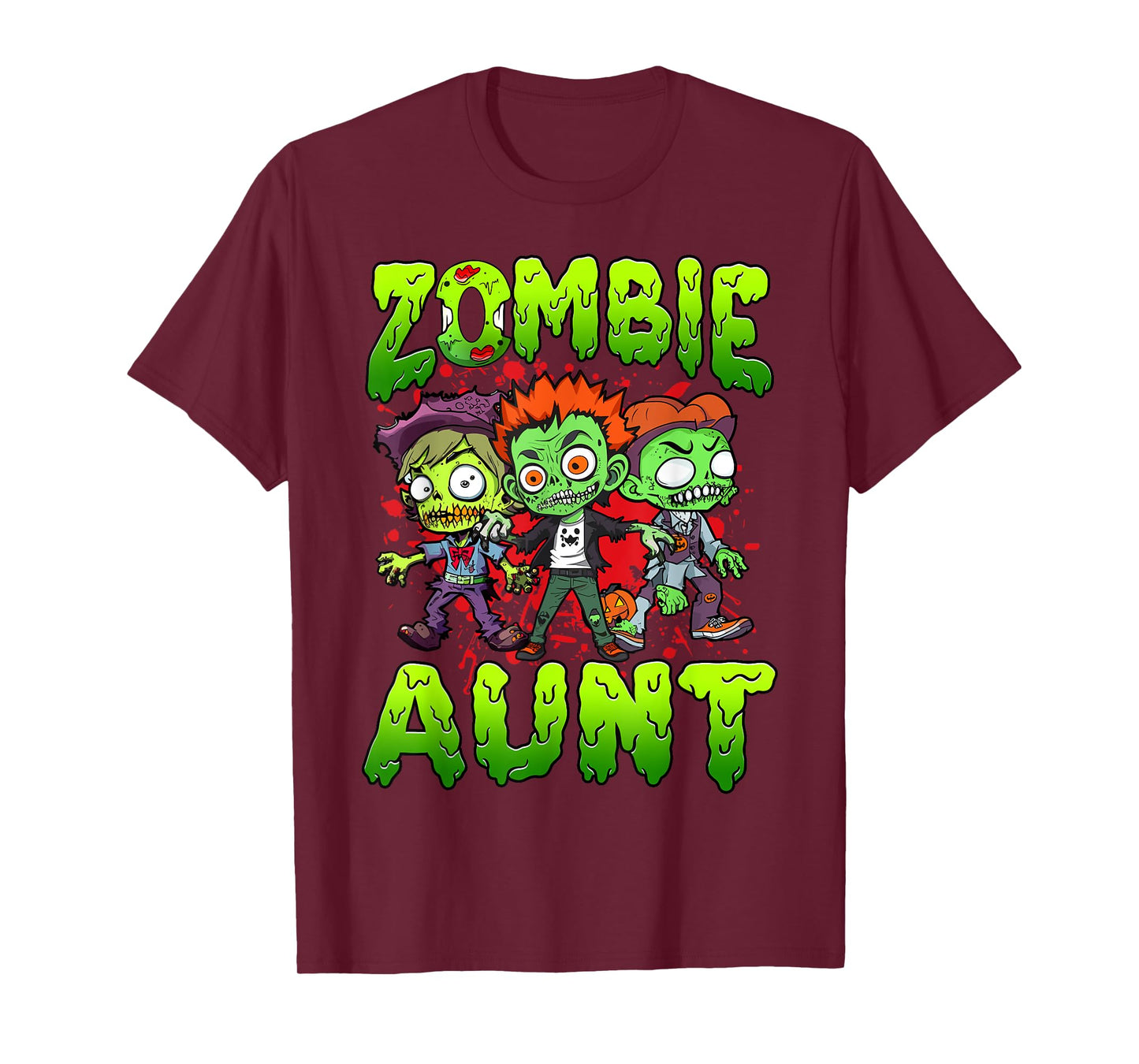 Zombie Aunt Halloween Costume Family Matching T-Shirt