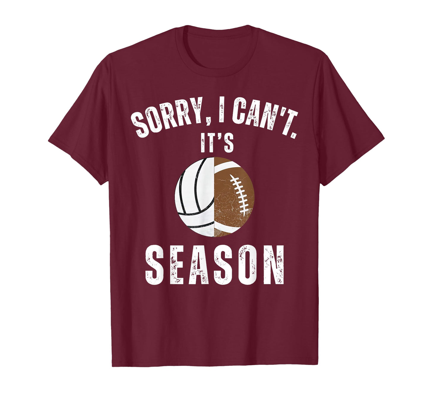 Mom Of Both Sorry I Can't it's Volleyball Football Season T-Shirt
