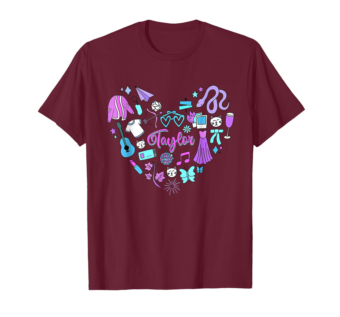 Taylor First Name I Love Taylor Girl Groovy 80's Vintage T-Shirt