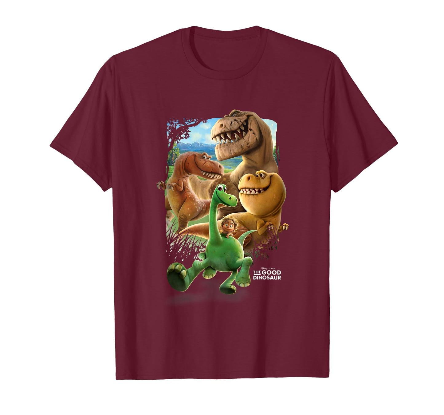 Disney Pixar The Good Dinosaur Main Characters Chest Poster T-Shirt