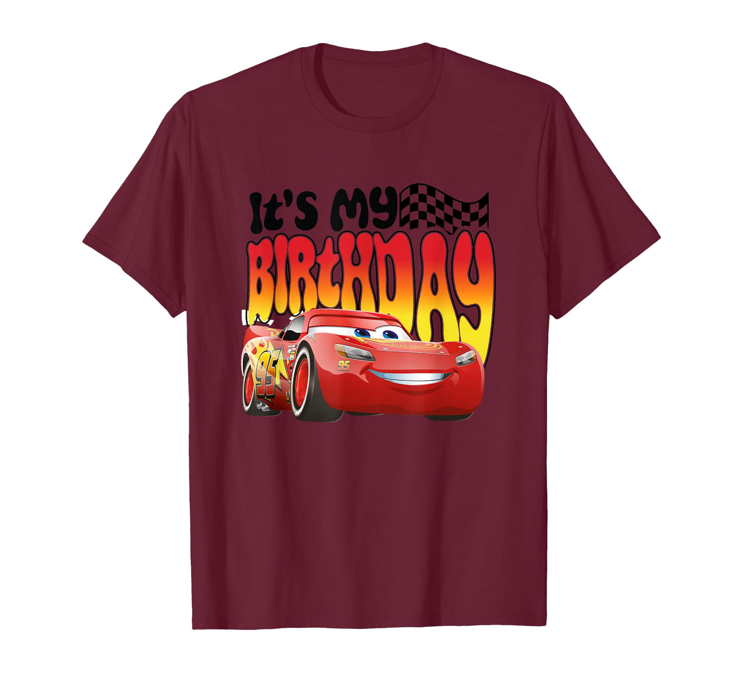 Disney Pixar Cars 2 Lightning McQueen It's My Birthday Logo T-Shirt