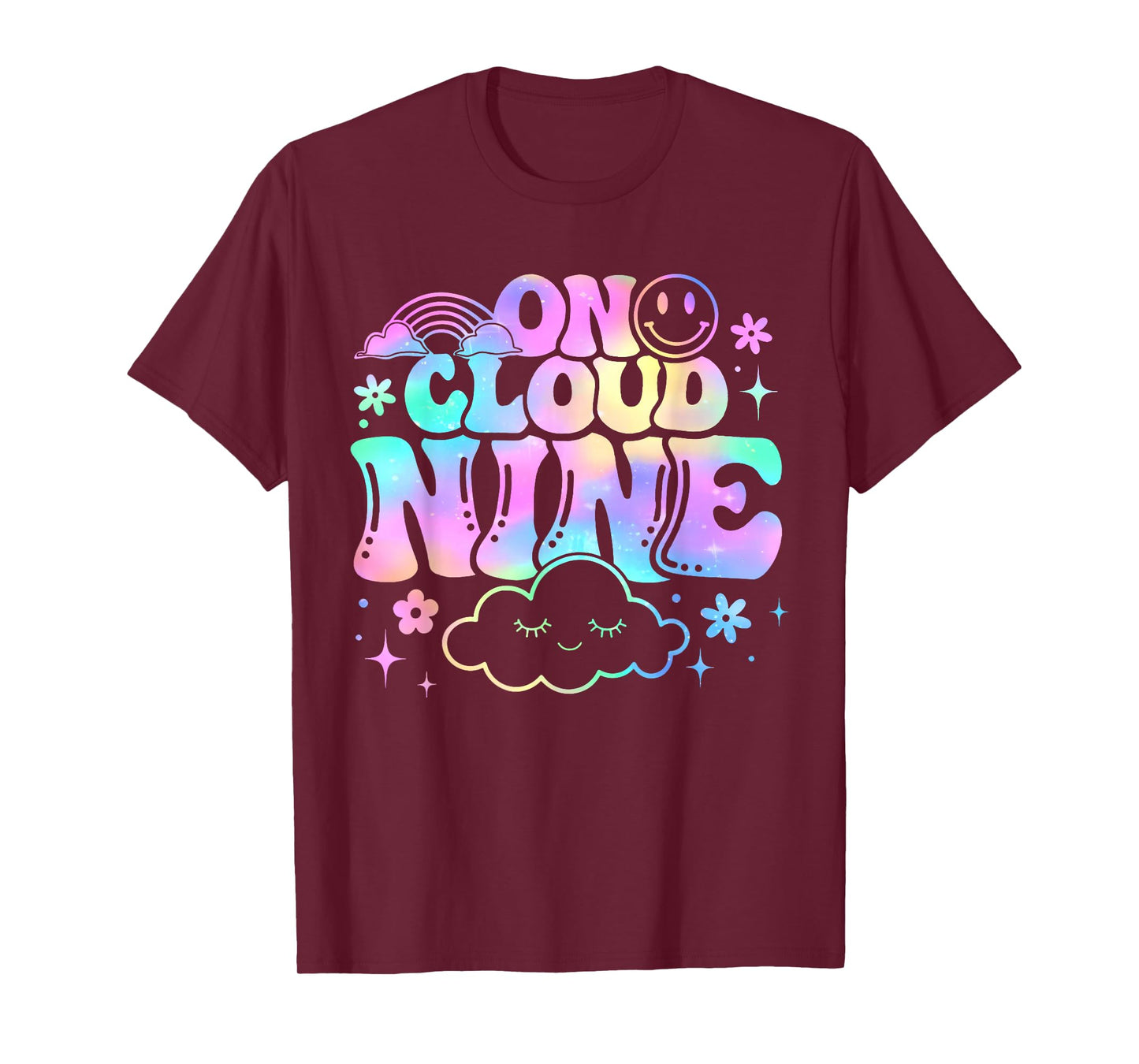 9th Birthday Girl 9 Year Old On Cloud Nine Bday 2 sided T-Shirt