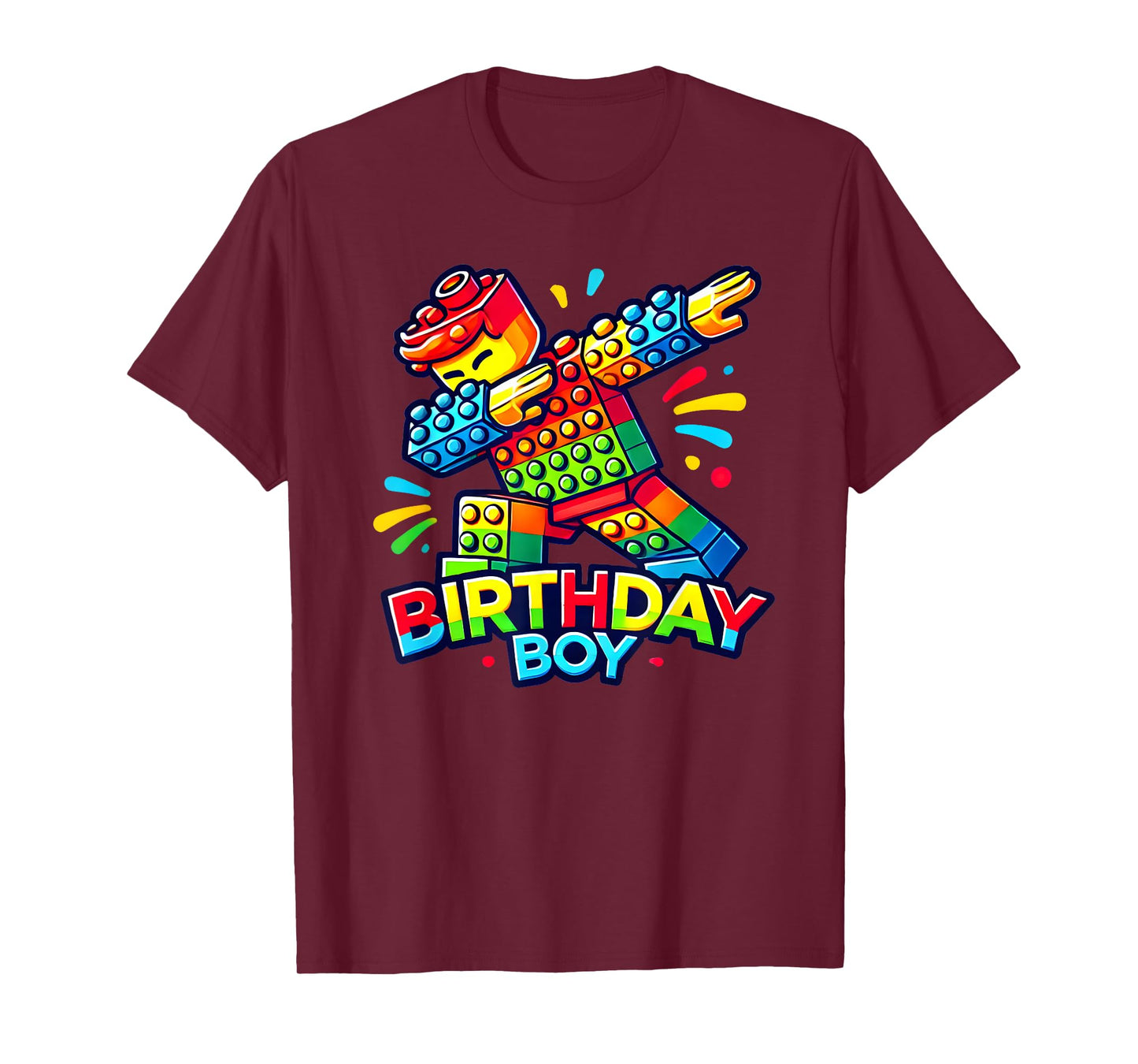 Birthday Boy Dabbing Master Builder Blocks Bricks B Day T-Shirt