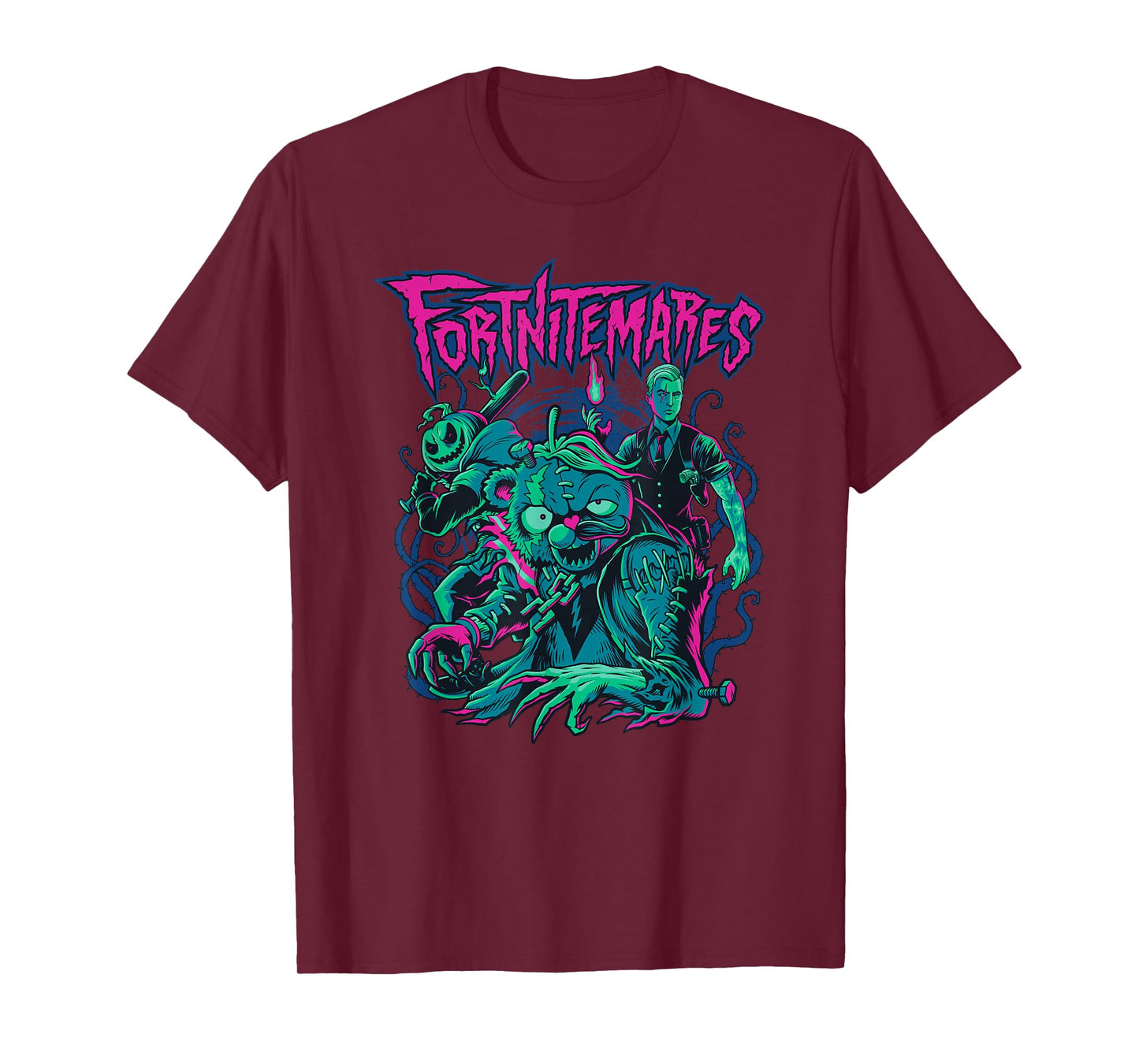 Fortnite Halloween Fortnitemares Retro Horror Group Shot T-Shirt