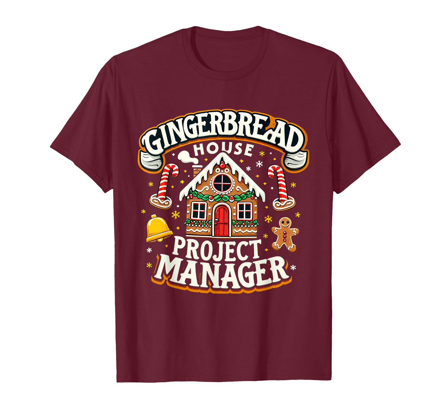 Gingerbread House Project Manager Xmas Decorating Cookies T-Shirt