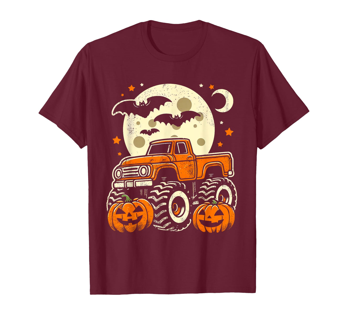 Halloween Shirt For Kids Boy Monster Truck Pumpkin Halloween T-Shirt